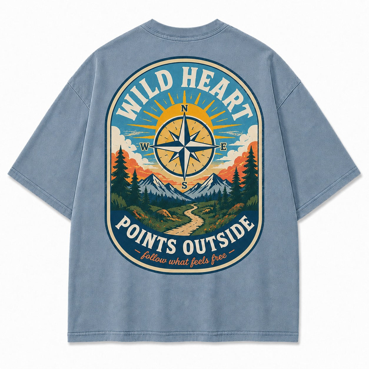 Wild Heart Points Outside Washed T-Shirt