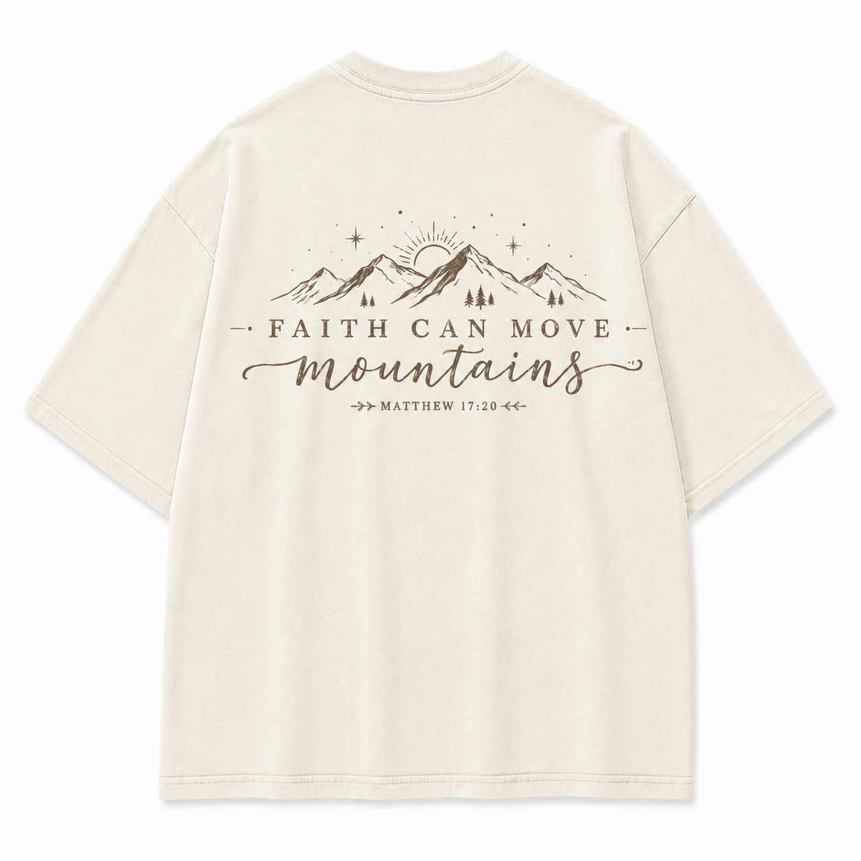 Faith Moves Mountains Washed Back Print Tee