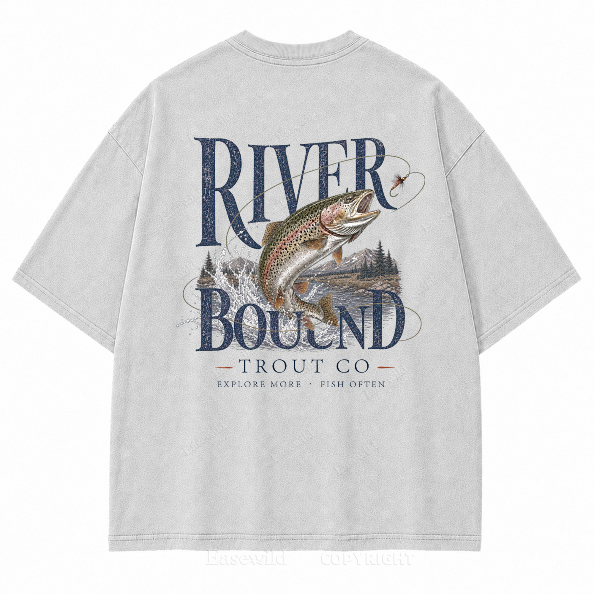 River Bound Trout Fishing Graphic T-Shirt