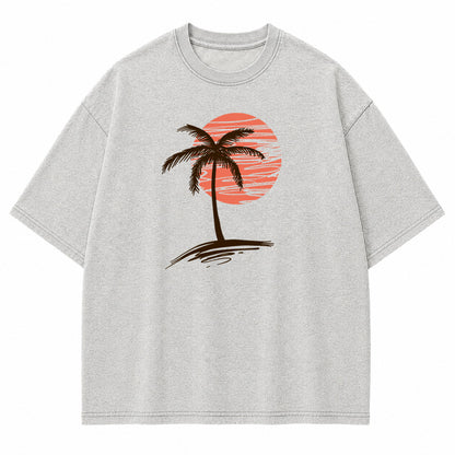 Palm Sunset Tropical Graphic T-Shirt