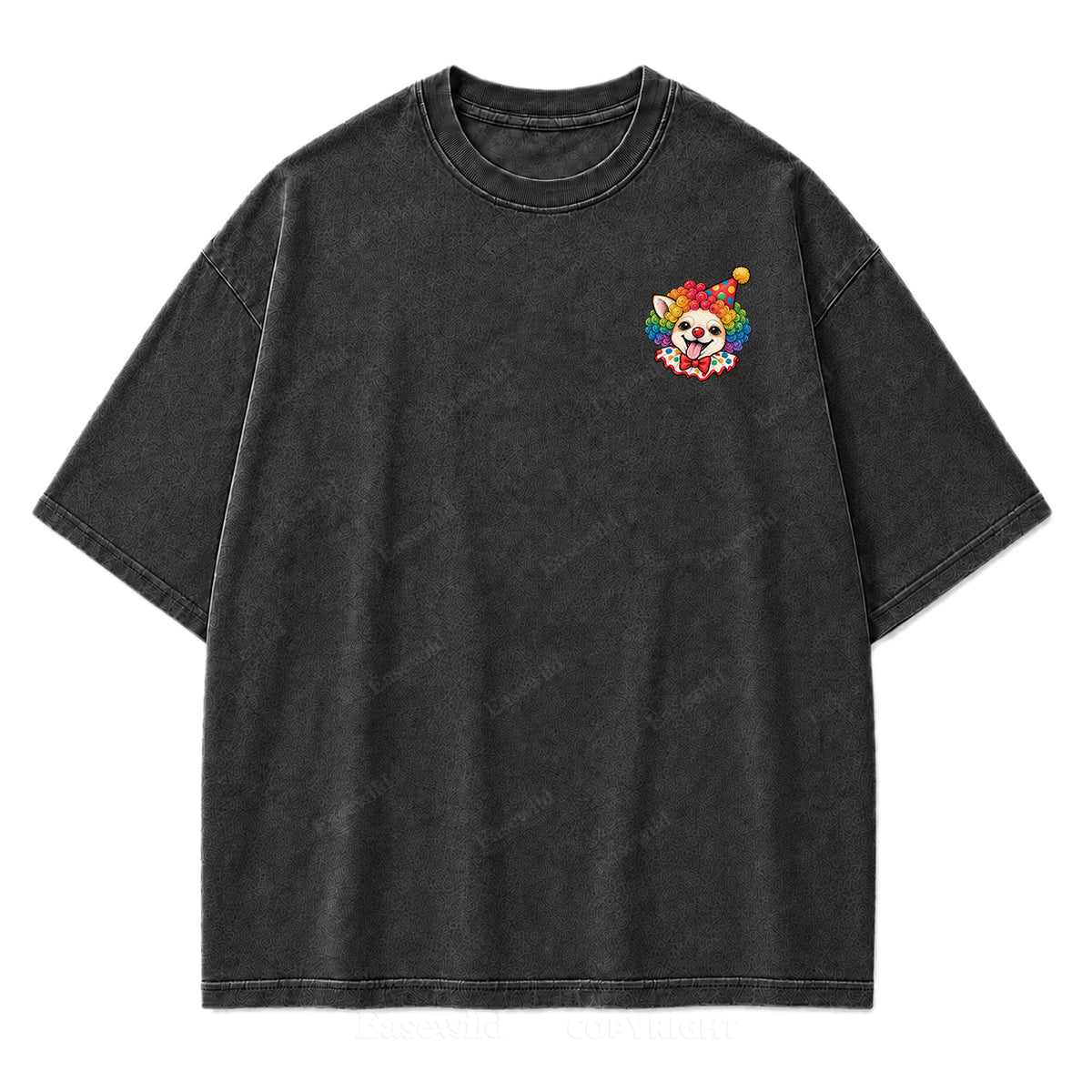 Spooky But Make It Cute Chihuahua Clown Washed Graphic T-Shirt