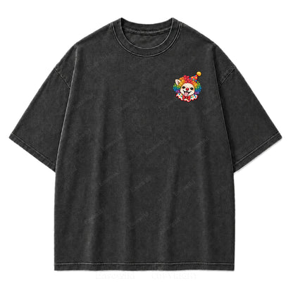 Spooky But Make It Cute Chihuahua Clown Washed Graphic T-Shirt