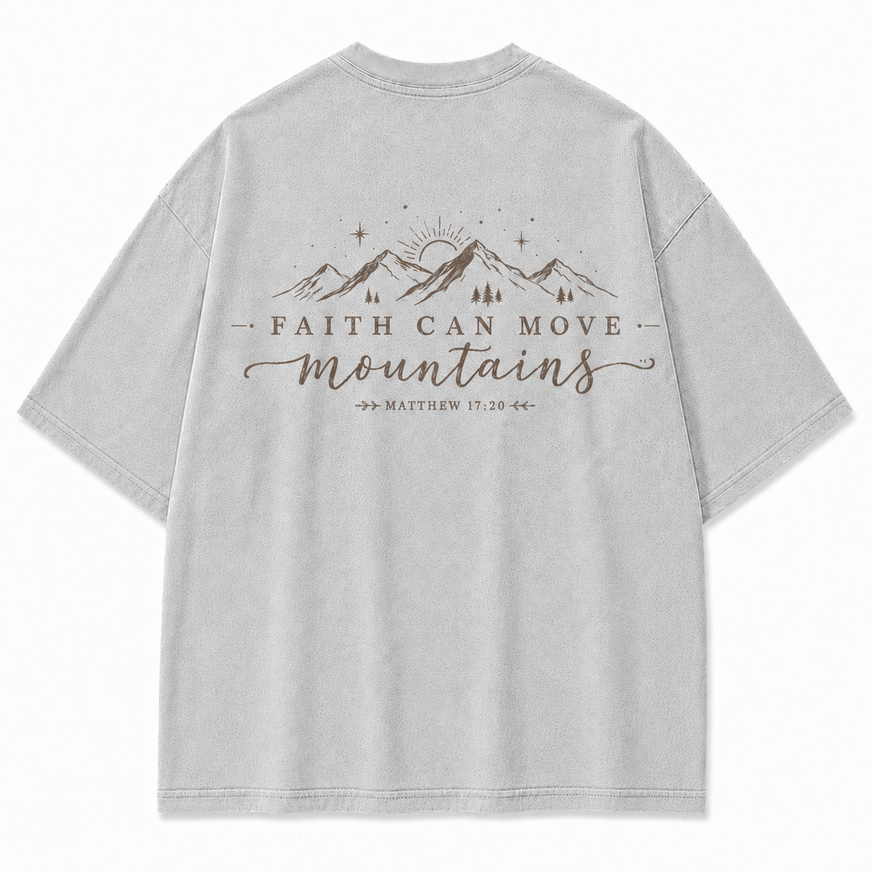 Faith Moves Mountains Washed Back Print Tee
