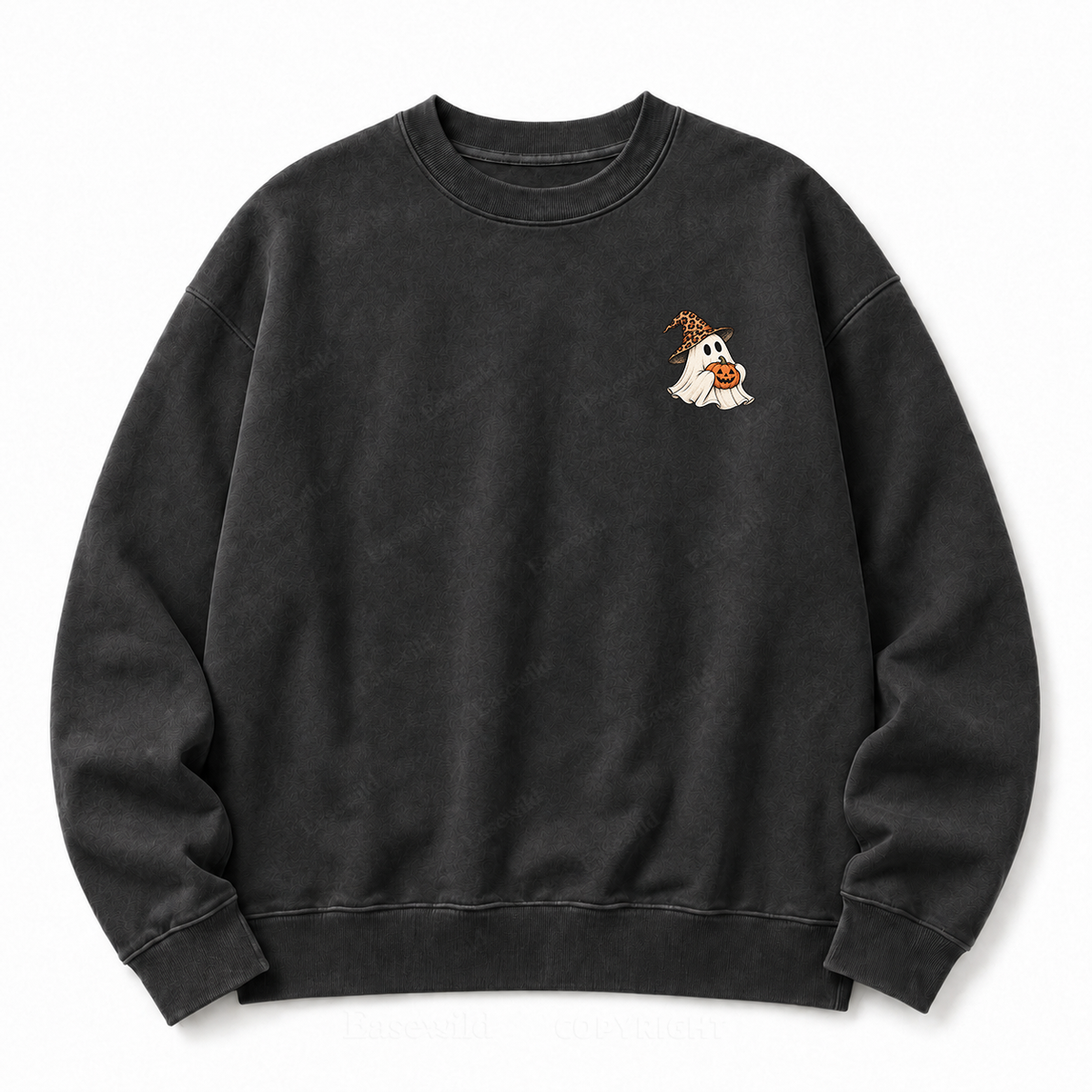 Just Here For The Boos Halloween Ghost Washed Sweatshirt