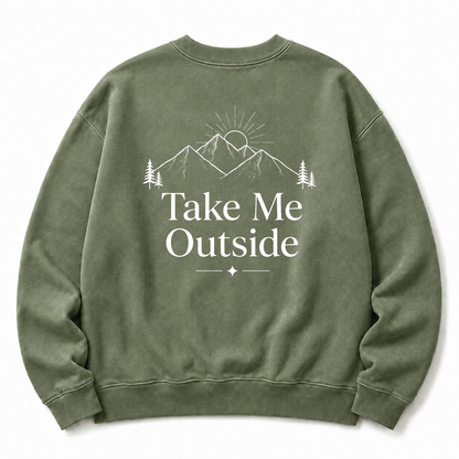 Take Me Outside Washed Grafik-Sweatshirt