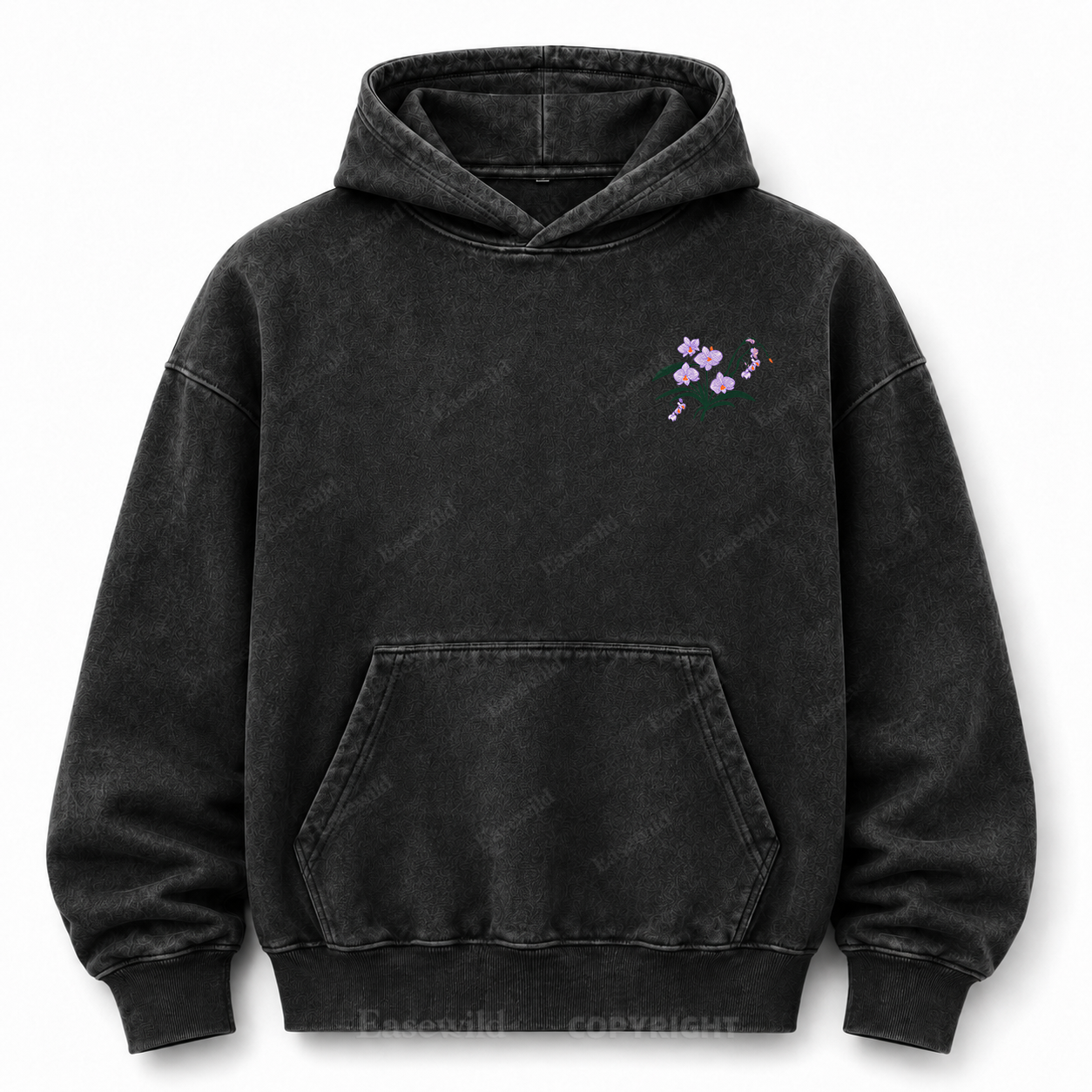 We All Grow Floral Botanical Washed Graphic Hoodie