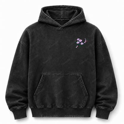 We All Grow Floral Botanical Washed Graphic Hoodie