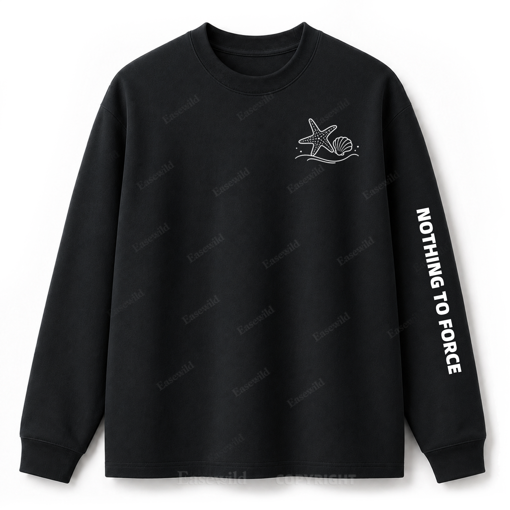 Ocean Breeze Wave Washed Graphic Long Sleeve Tee