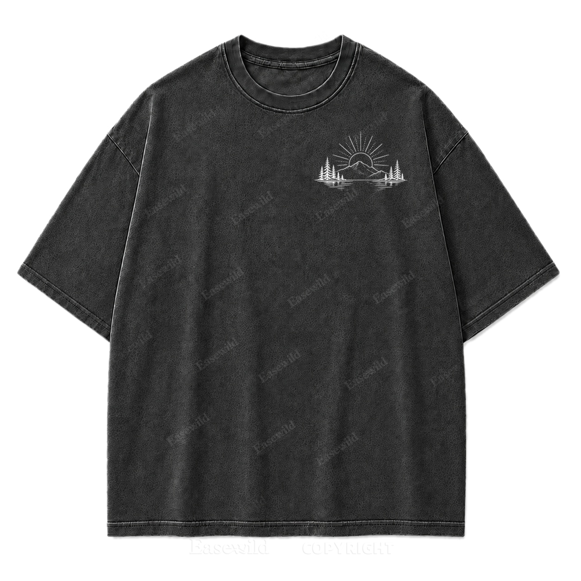 Minimalistisches Outdoor-T-Shirt mit gewaschenem Aufdruck