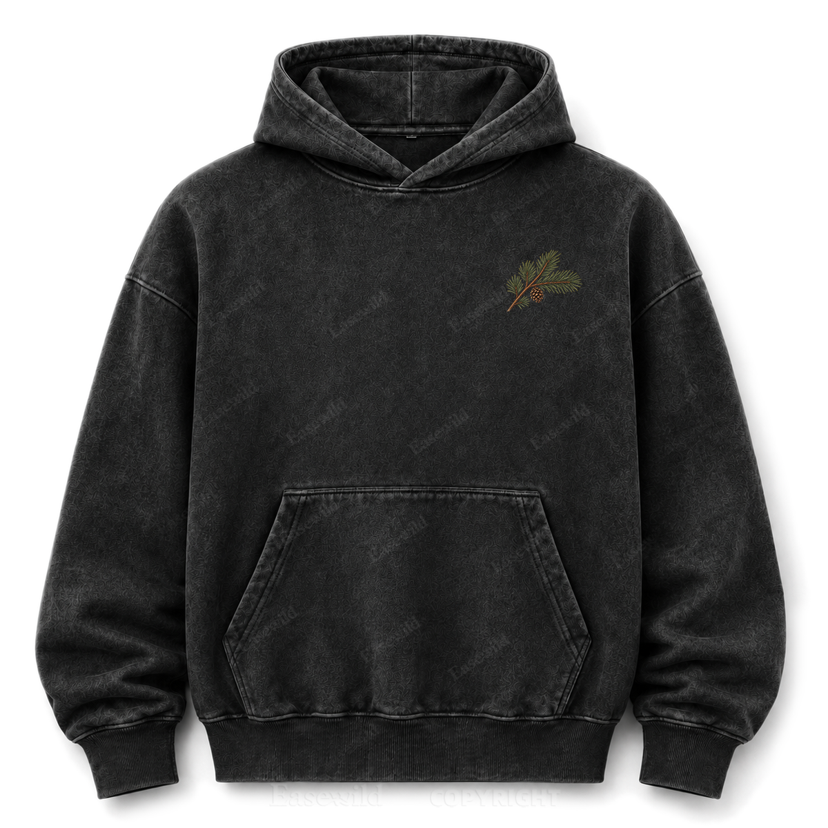 Meet Me Where the Pines Whisper Vintage Woodland Washed Graphic Hoodie