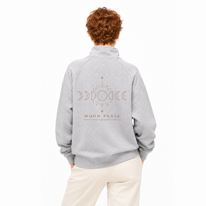 Moon Phase Harmony Zip Pullover Sweatshirt