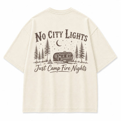 No City Lights Campfire Graphic T-Shirt