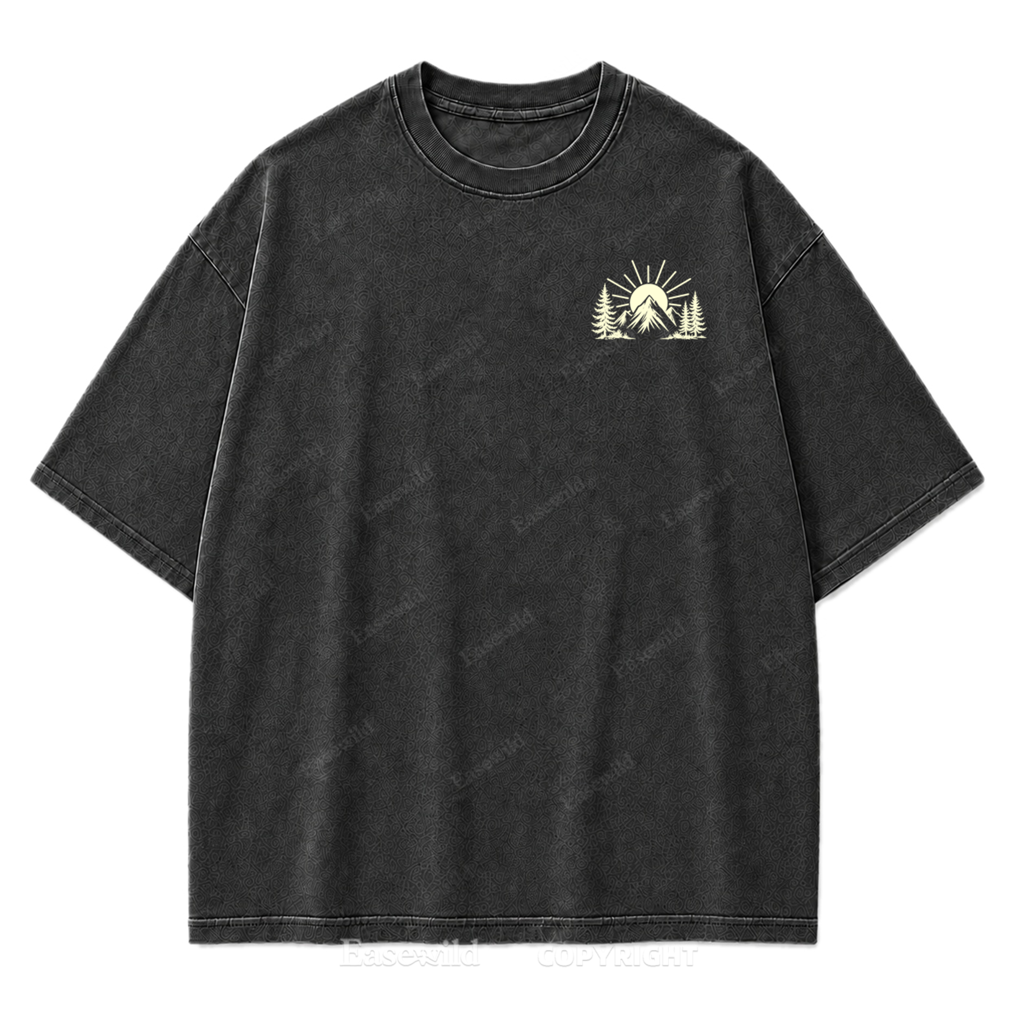 Happiness Lives Outside Washed Print Tee