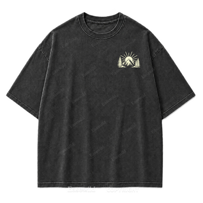 Happiness Lives Outside Washed Print Tee