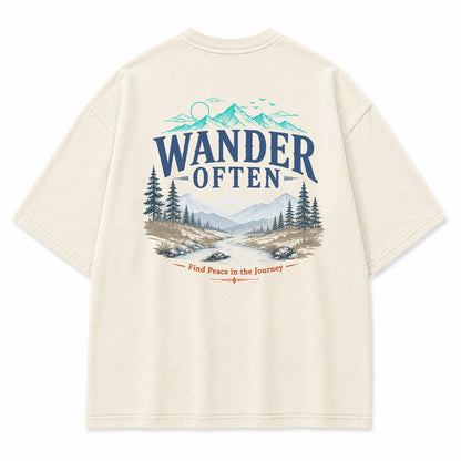Wander Often Mountain River Graphic T-Shirt