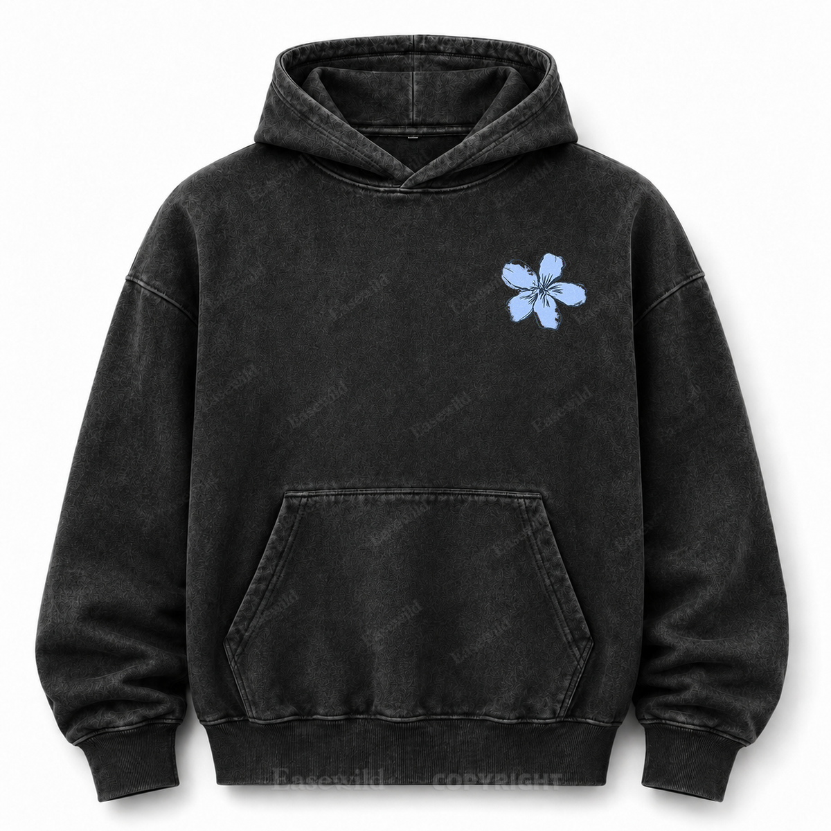 Simple Is Always In Style Floral Washed Graphic Hoodie