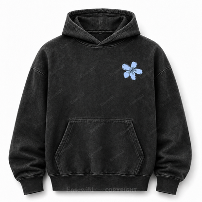 Simple Is Always In Style Floral Washed Graphic Hoodie