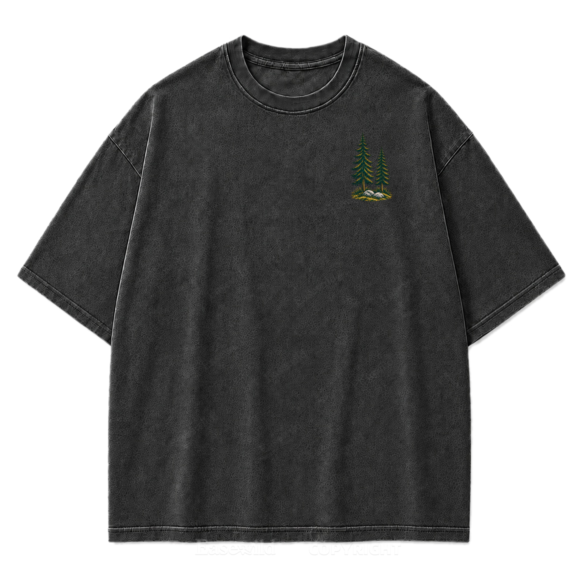 T-Shirt „Out Where I Breathe“ mit gewaschenem Print
