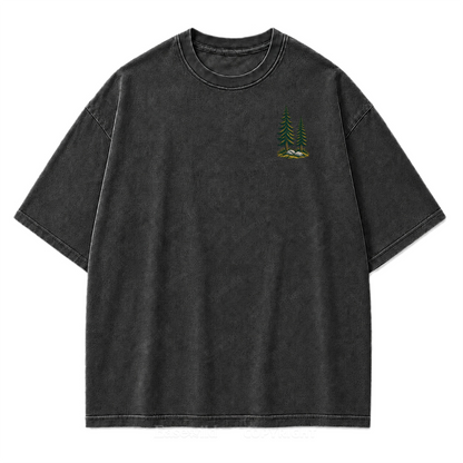 T-Shirt „Out Where I Breathe“ mit gewaschenem Print