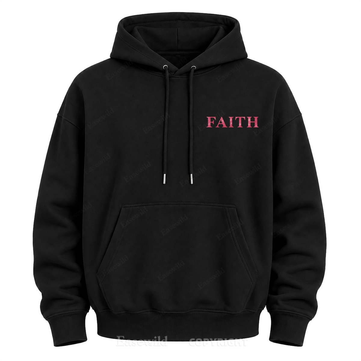 Faith Over Fear Pink Ribbon Graphic Hoodie