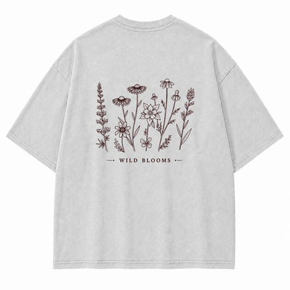 Wild Blooms Botanical Flower Graphic T-Shirt
