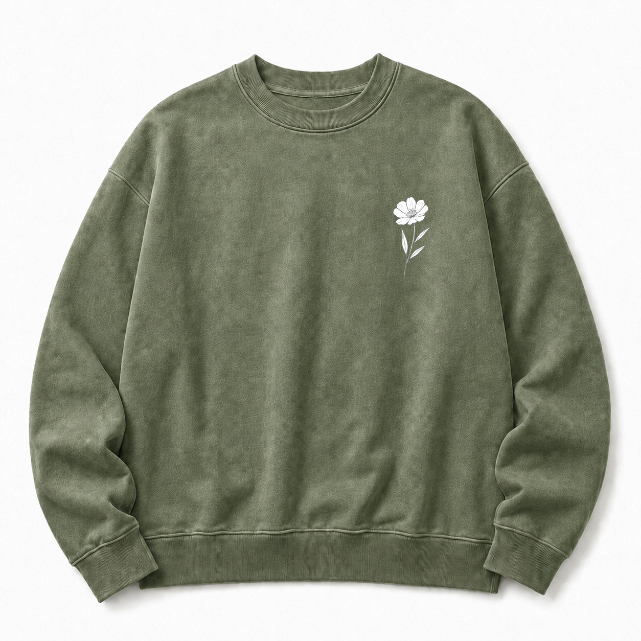 Wildblumen Sweatshirt mit Grafikdruck, gewaschen