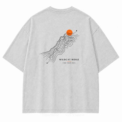 Wildcat Ridge Trail Washed Back Print Tee