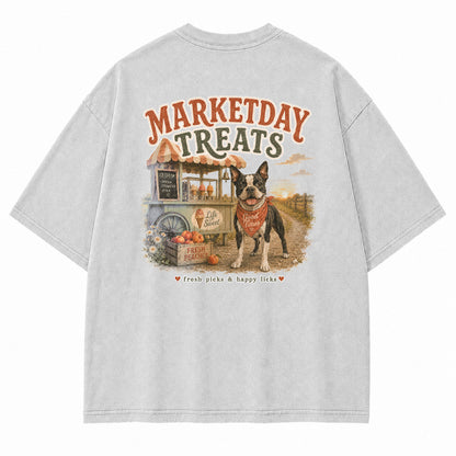 Marketday Treats Boston Terrier Graphic T-Shirt