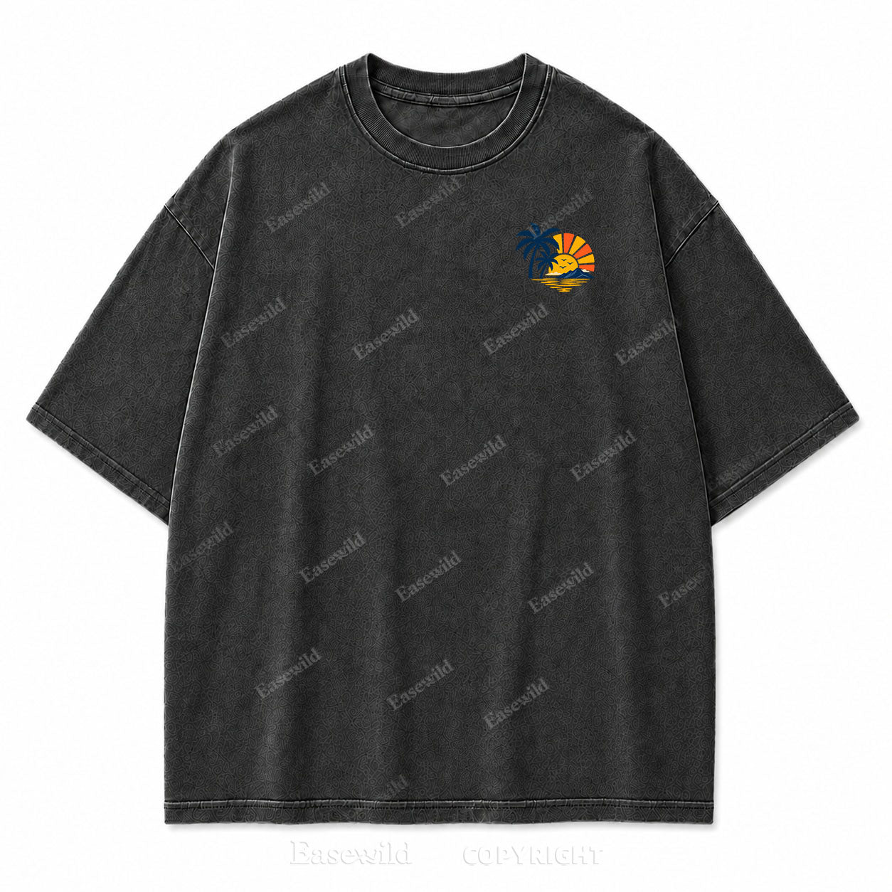 Retro Beach Sunset Oversized Graphic Tee