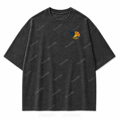 Retro Beach Sunset Oversized Graphic Tee