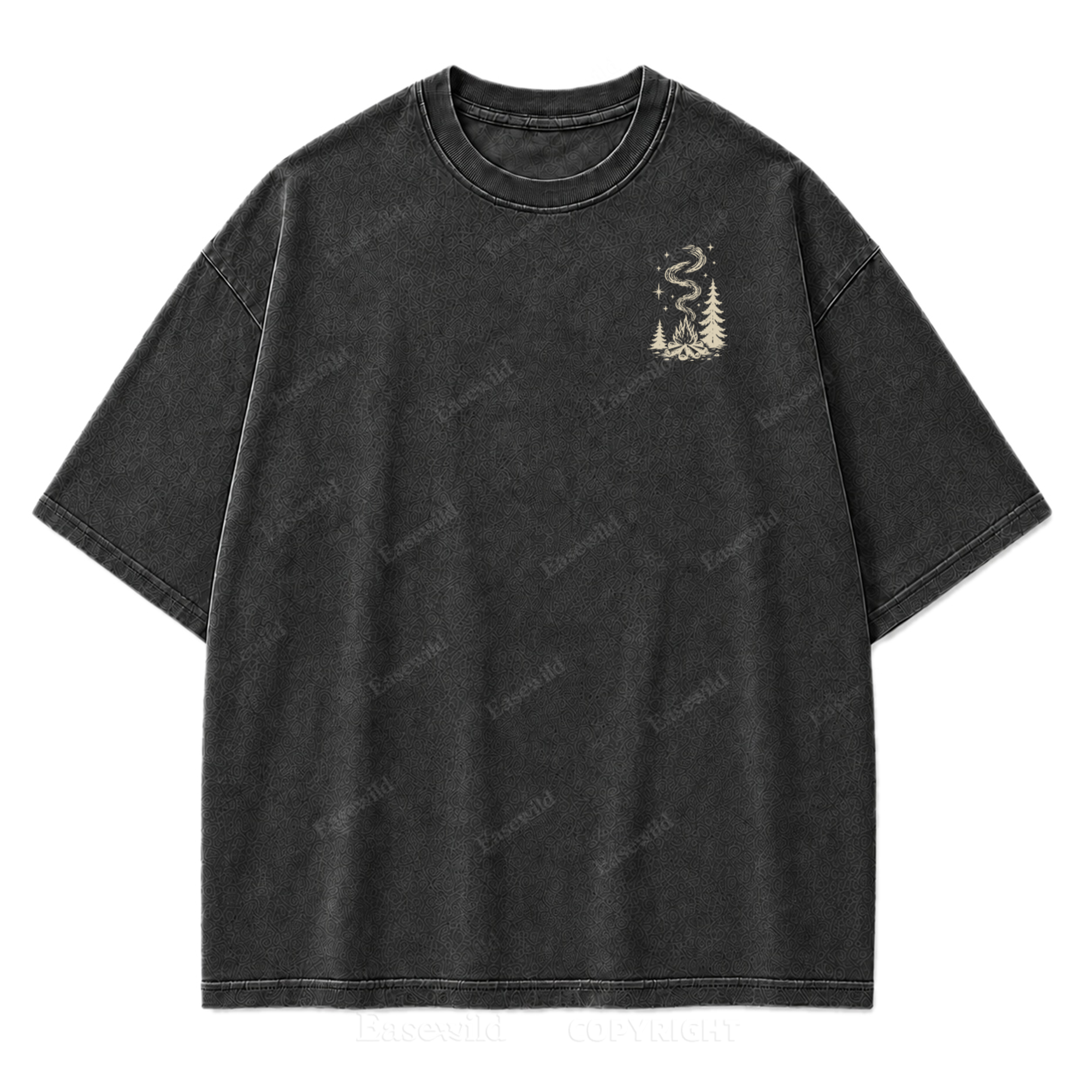 T-Shirt mit gewaschenem Aufdruck „Slow Day Open Skies“