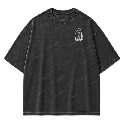 T-Shirt mit gewaschenem Aufdruck „Slow Day Open Skies“