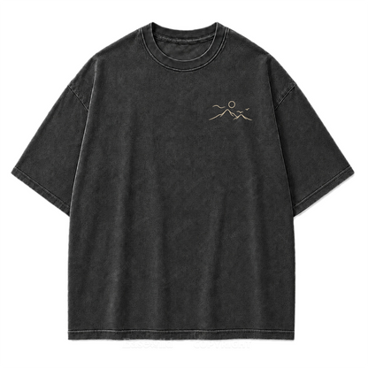 Go Where You Feel Free Mountain Washed Print Tee