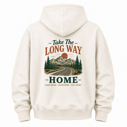 Take The Long Way Home Graphic Washed Hoodie