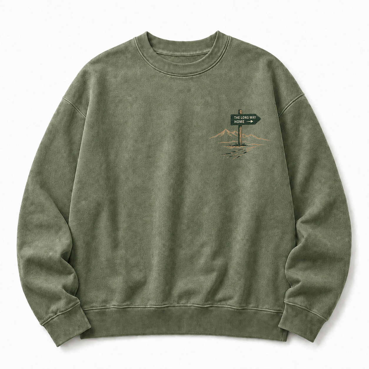 Take The Long Way Home Washed Graphic Sweatshirt