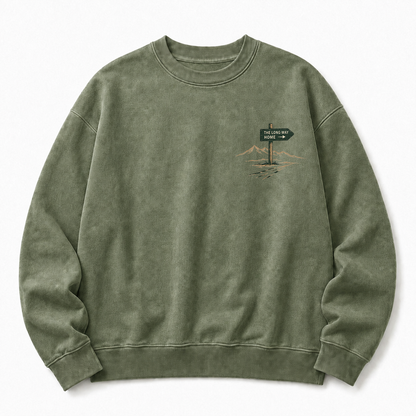 Take The Long Way Home Washed Graphic Sweatshirt