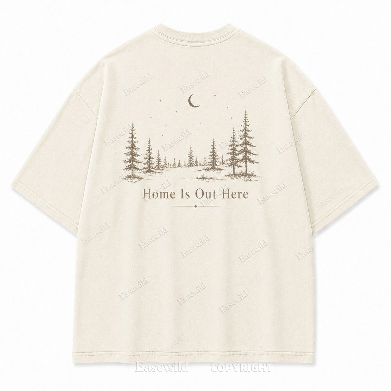 Home Is Out Here Minimalist Forest Tee