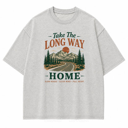 Take the Long Way Home Washed Print Tee
