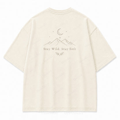 Stay Wild, Stay Soft Minimalist Mountain Tee
