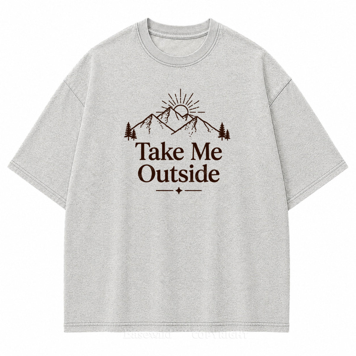 Take Me Outside Mountain Sunrise Washed Print Tee