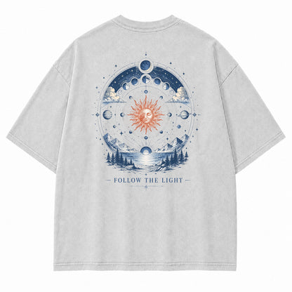 Celestial Path Solar Moon Graphic T-Shirt