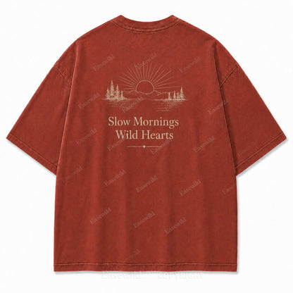 For Slow Mornings and Wild Hearts Minimalist Outdoor Tee