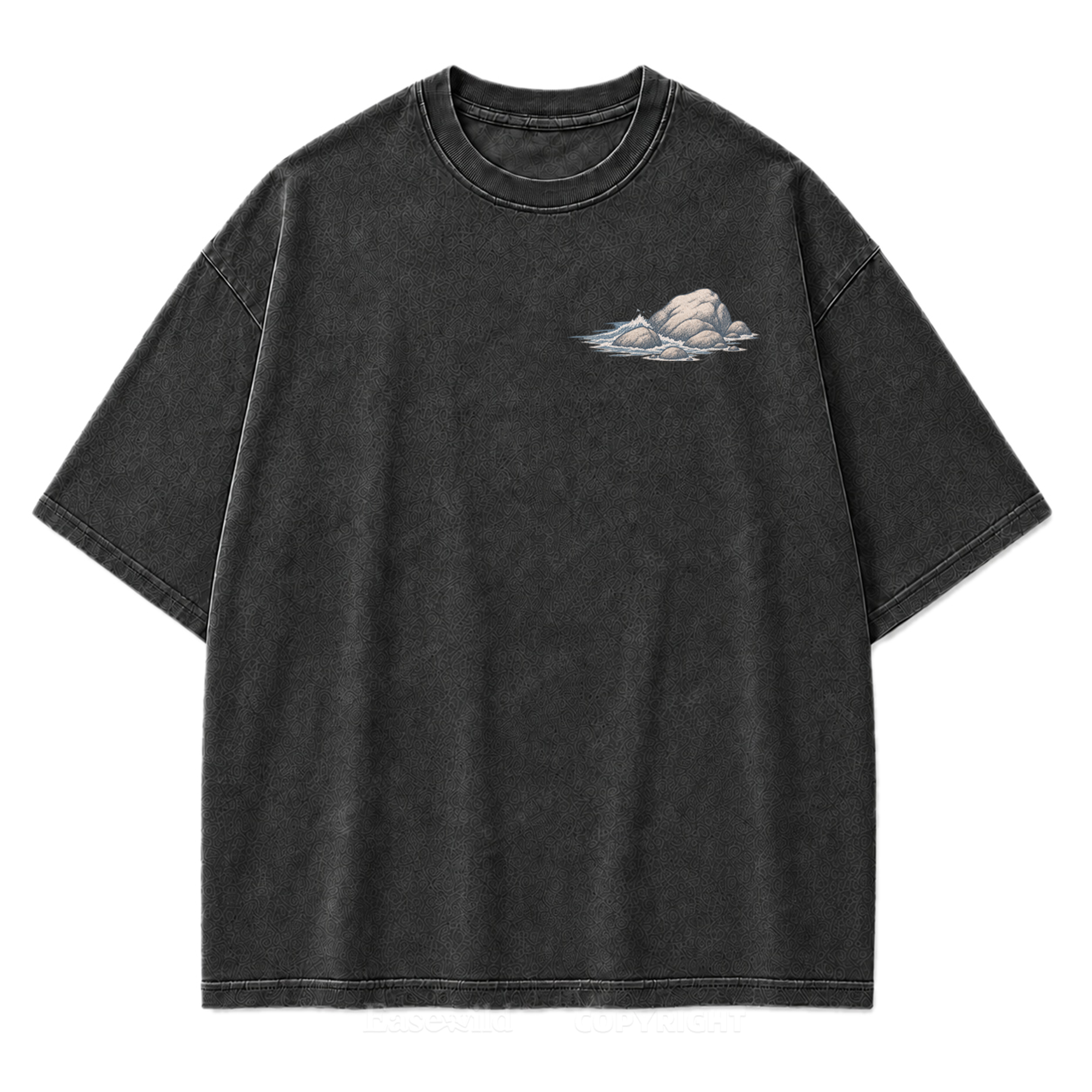 Coastal State Ocean Shore Washed Print Tee