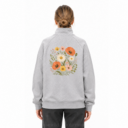 Wildflower Medley Zip Pullover Sweatshirt