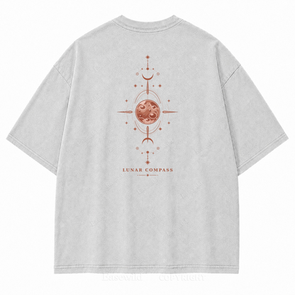 Lunar Compass Washed Back Print Tee