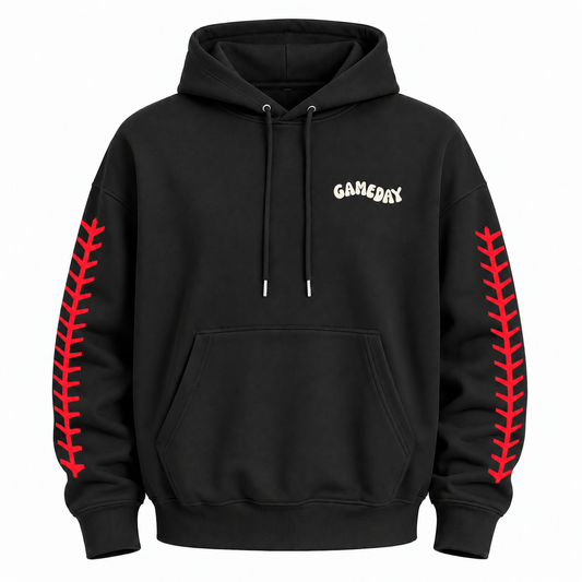Game Day Baseball Stitch Graphic Hoodie