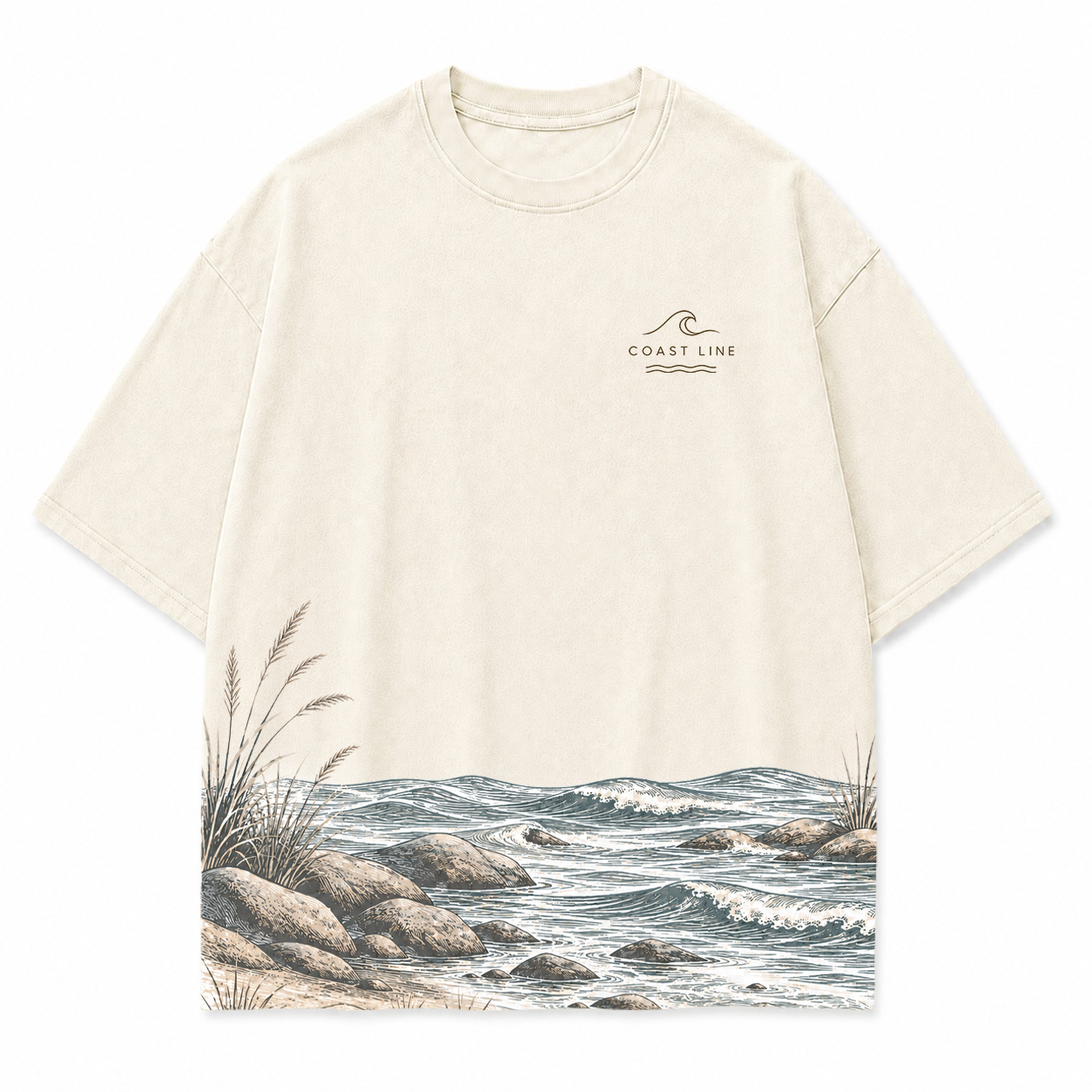 Coast Line Ocean Landscape Scenic Hem Tee