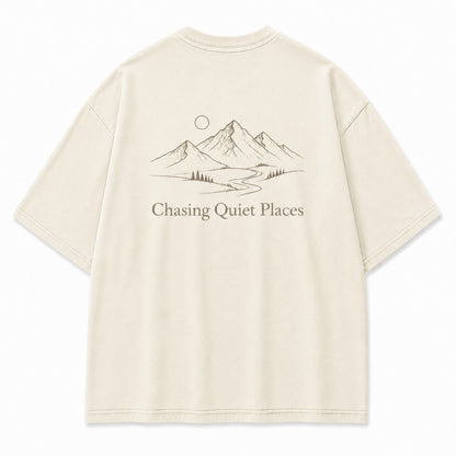 For Slow Evenings Under Open Skies Minimalist Campfire Tee