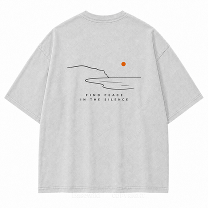 Find Peace in the Silence Washed Back Print Tee