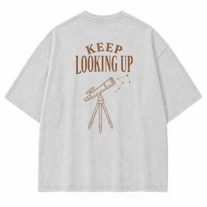 Keep Looking Up Graphic Back Print Tee